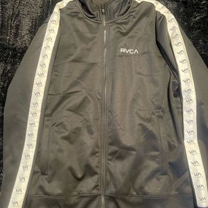 Mens Rvca track jacket, black, size medium